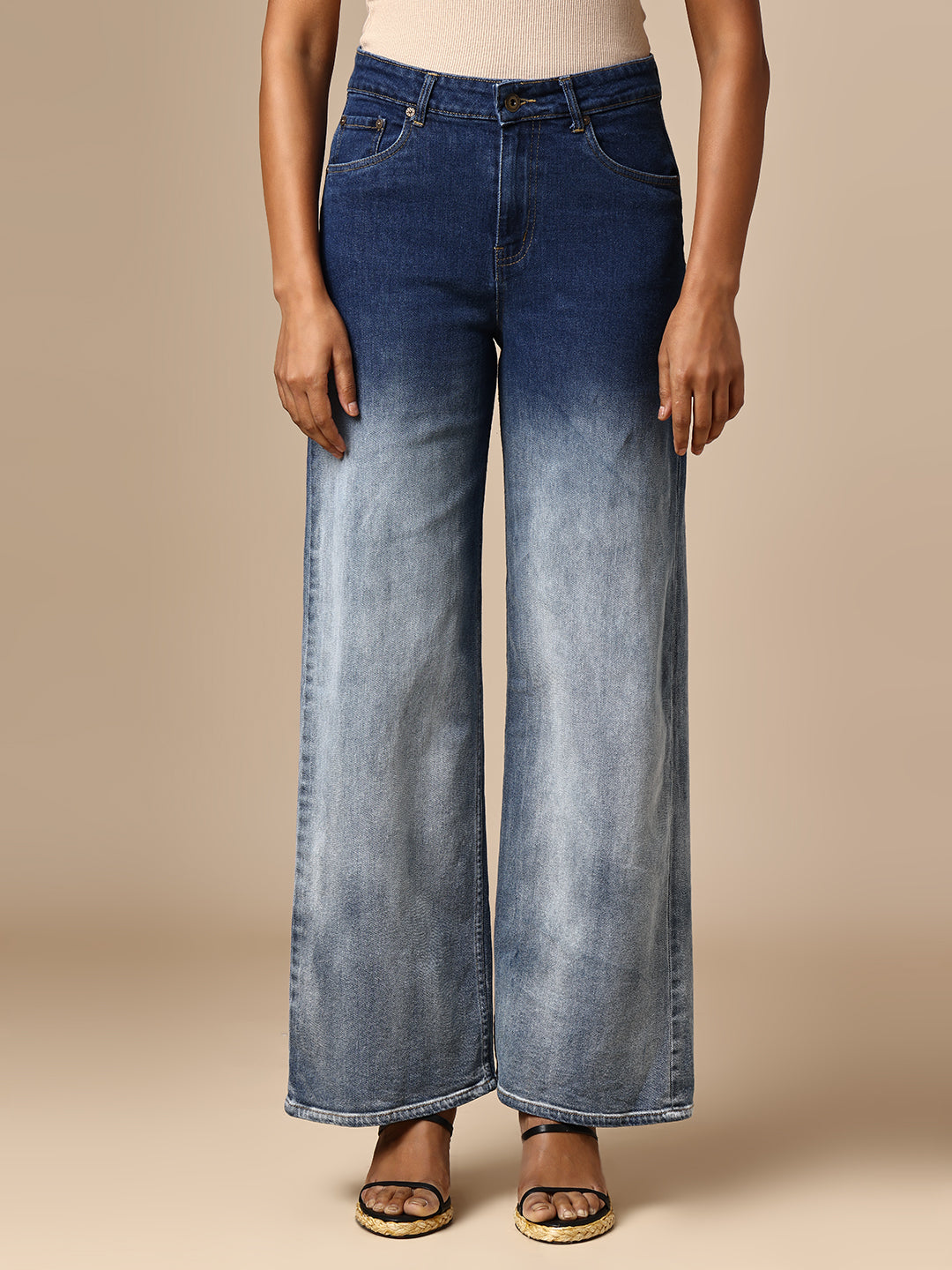 OMBRE WASH FLARED JEANS
