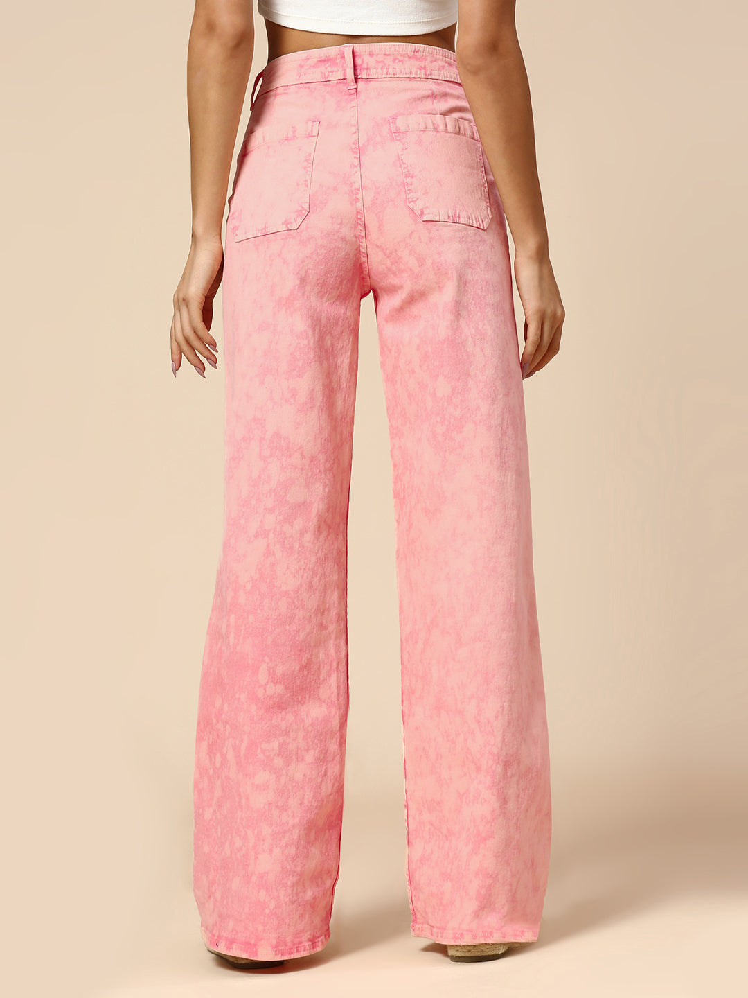 ACID WASH OVERDYED WIDE LEG 5 POCKET JEANS