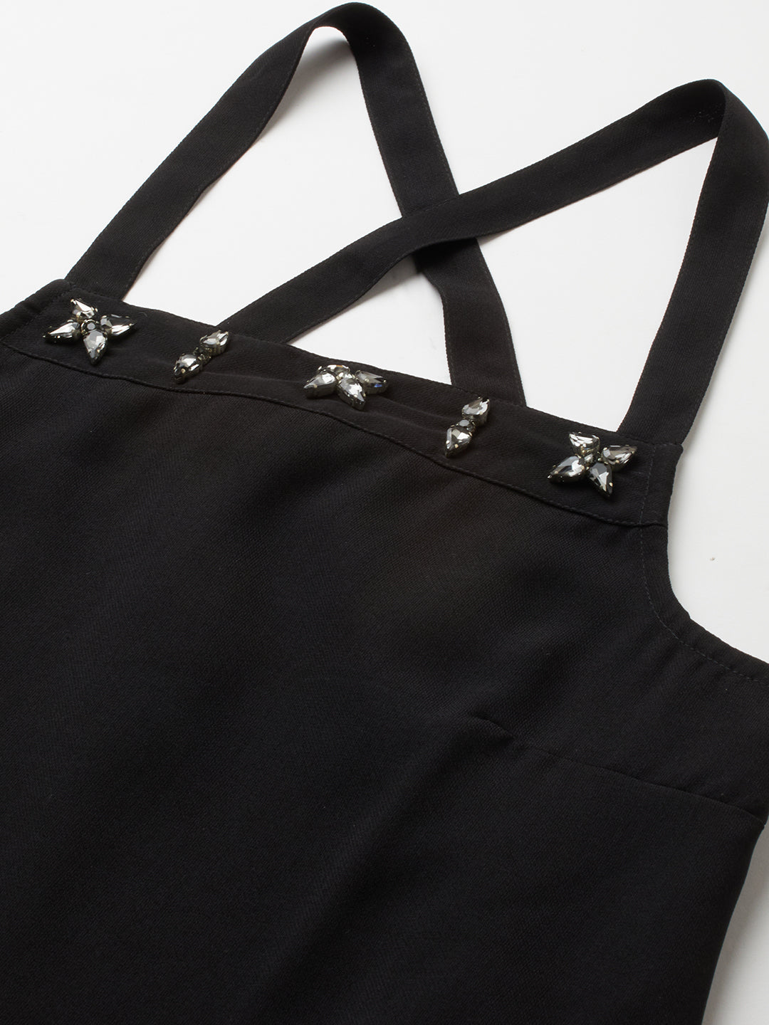 Moss Crepe Embellished Cross Back Top & Cropped Wide Leg Co-Ord Set