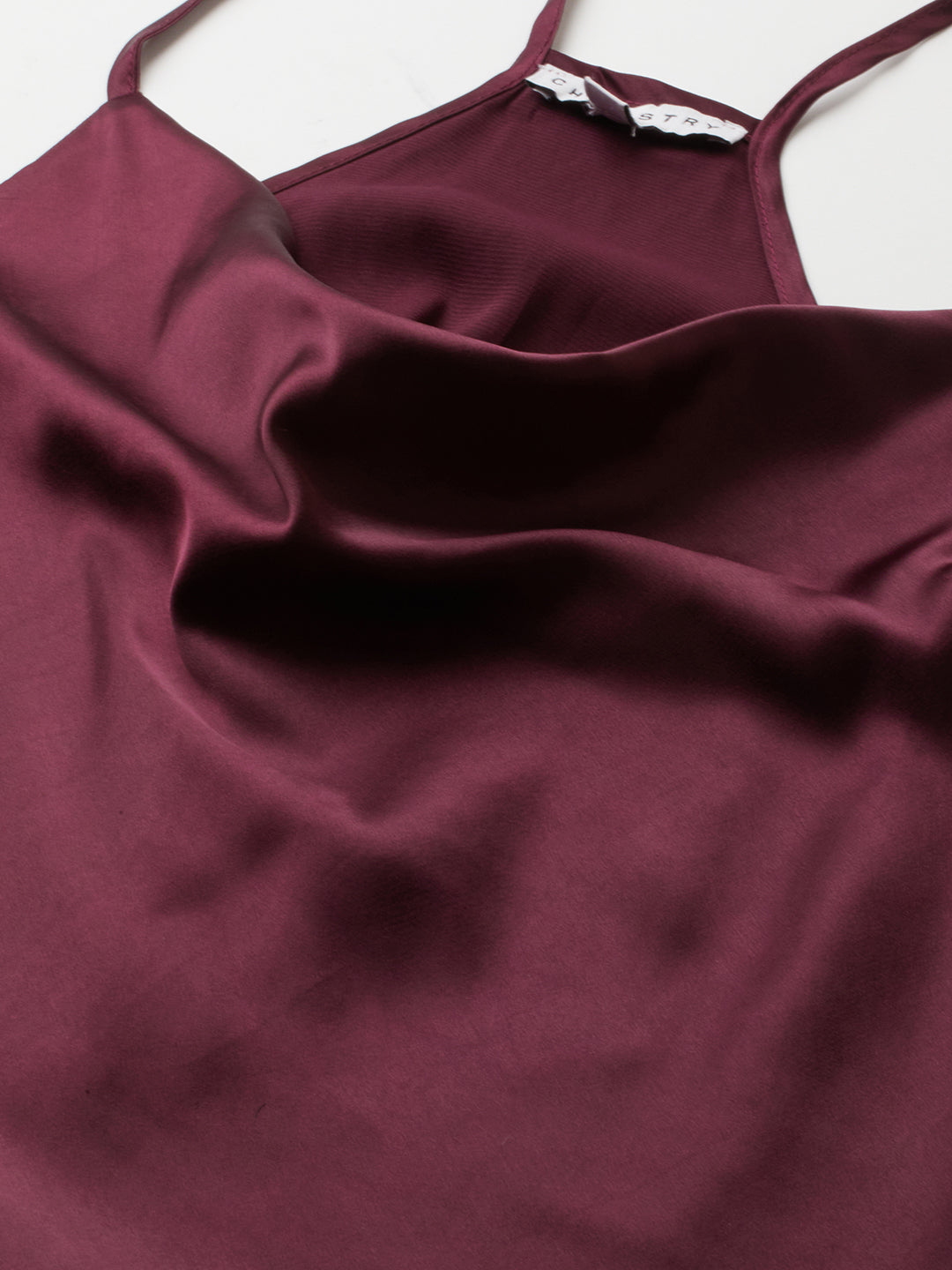 Satin Lycra Cowl Neck Strappy Top & Bias Skirt Co-Ord Set