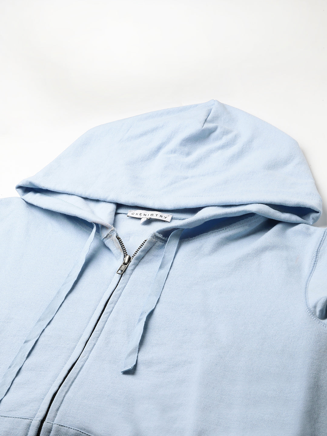 Ice Blue Fleece Zippered Hoodie