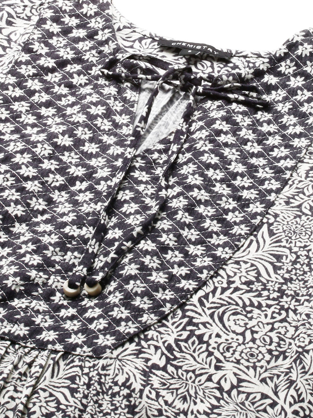 Crinkle Rayon Mix 'N' Match Quilted Yoke Kurta