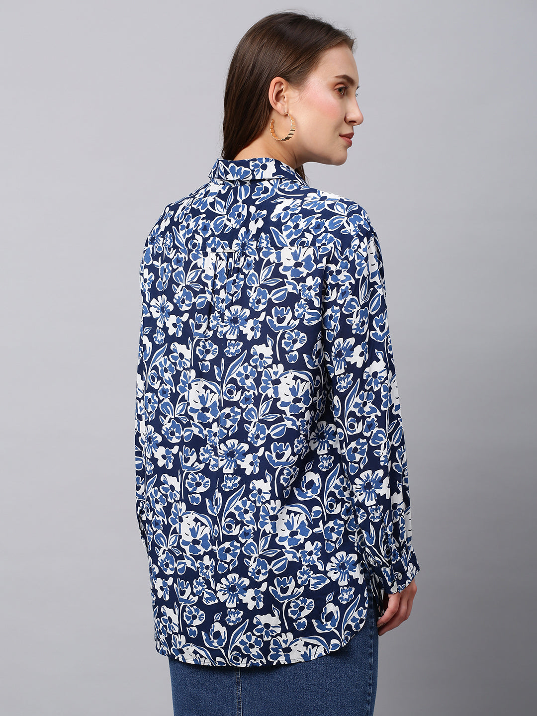 Modal Printed Straight Fit Shirt