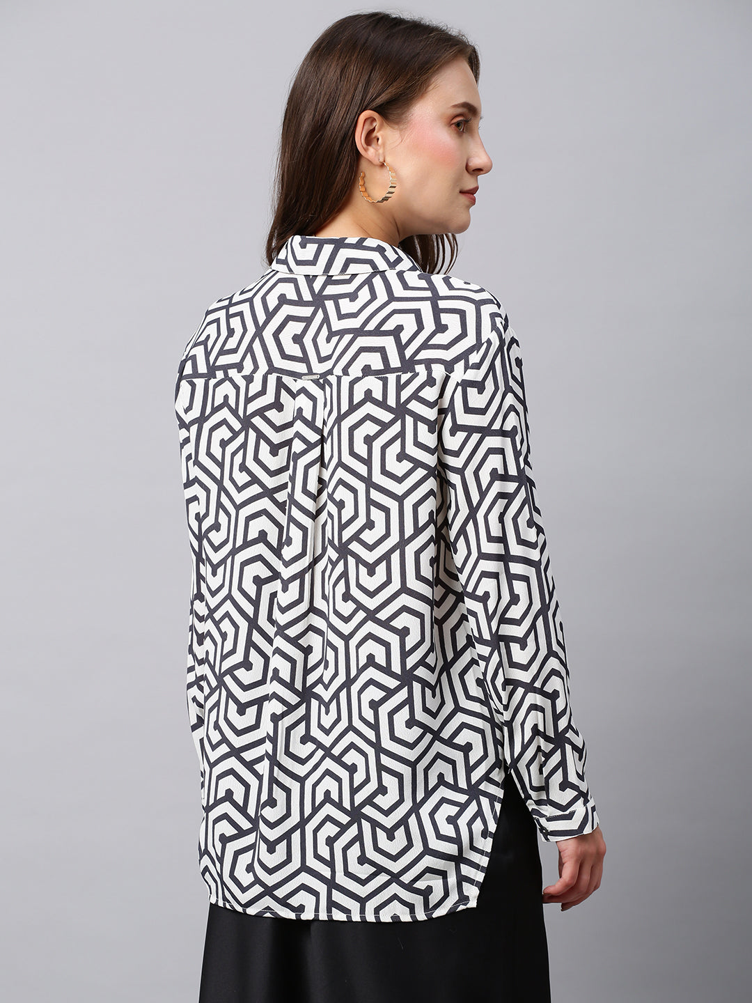 Viscose Crepe Graphic  Printed Shirt