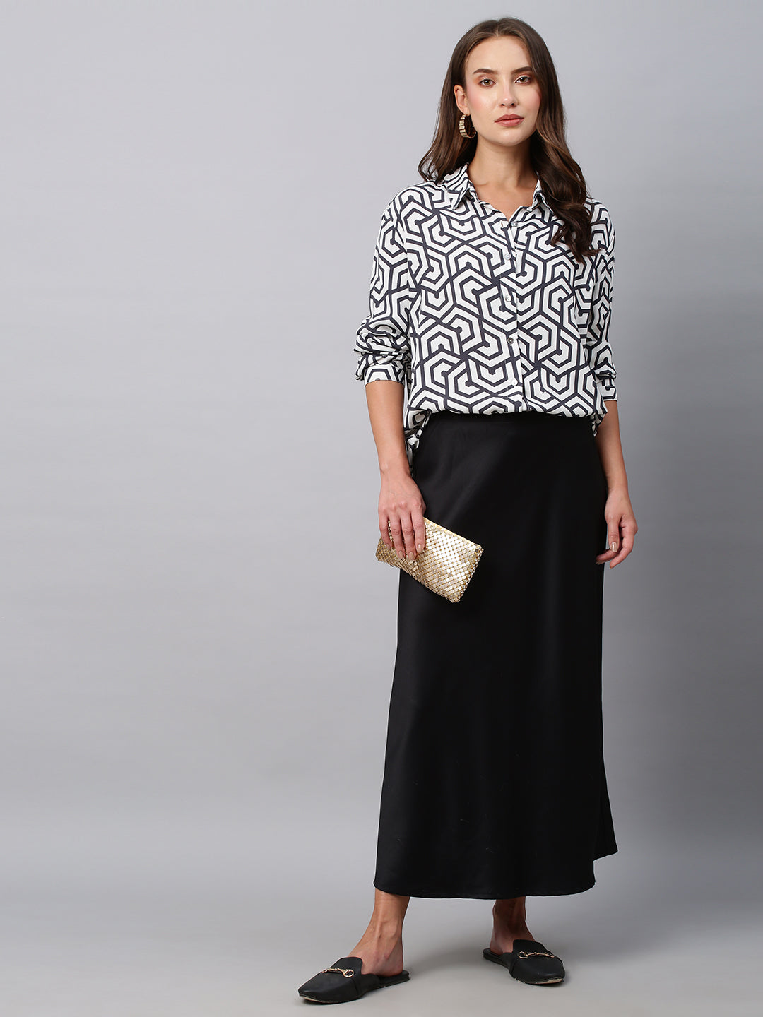Viscose Crepe Graphic  Printed Shirt