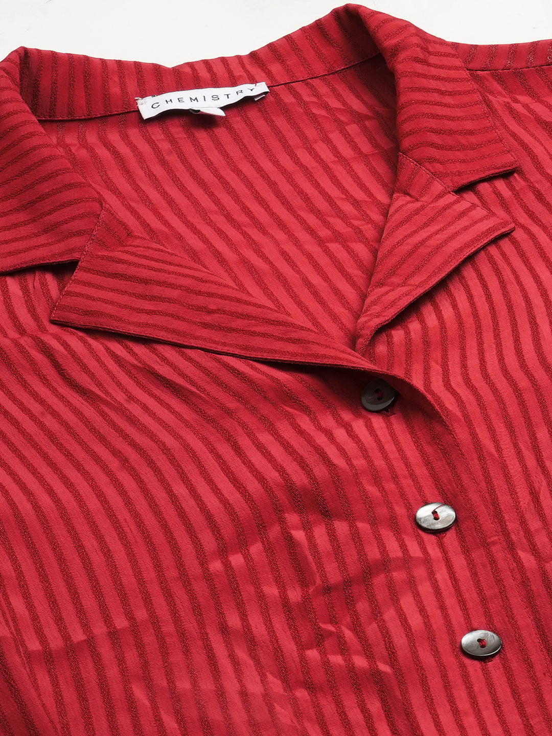 Rayon Dobby Lapel Collar Straight Fit Shirt