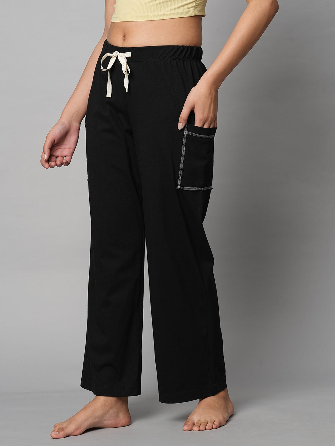 Cotton Jersey Pj'S W/ Cargo Pockets