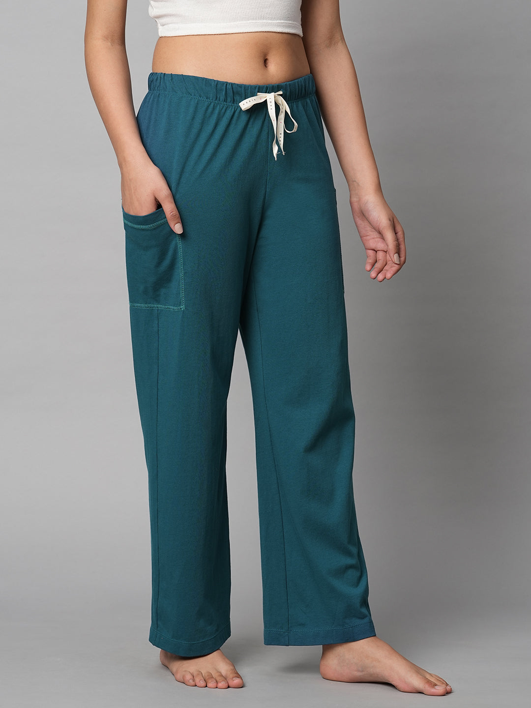 Cotton Jersey Pj'S W/ Cargo Pockets