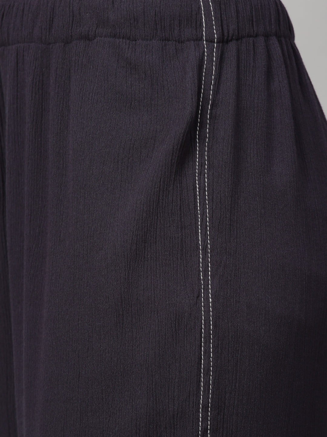 Poplin Embroidered Tunic And Crinkle Rayon Set