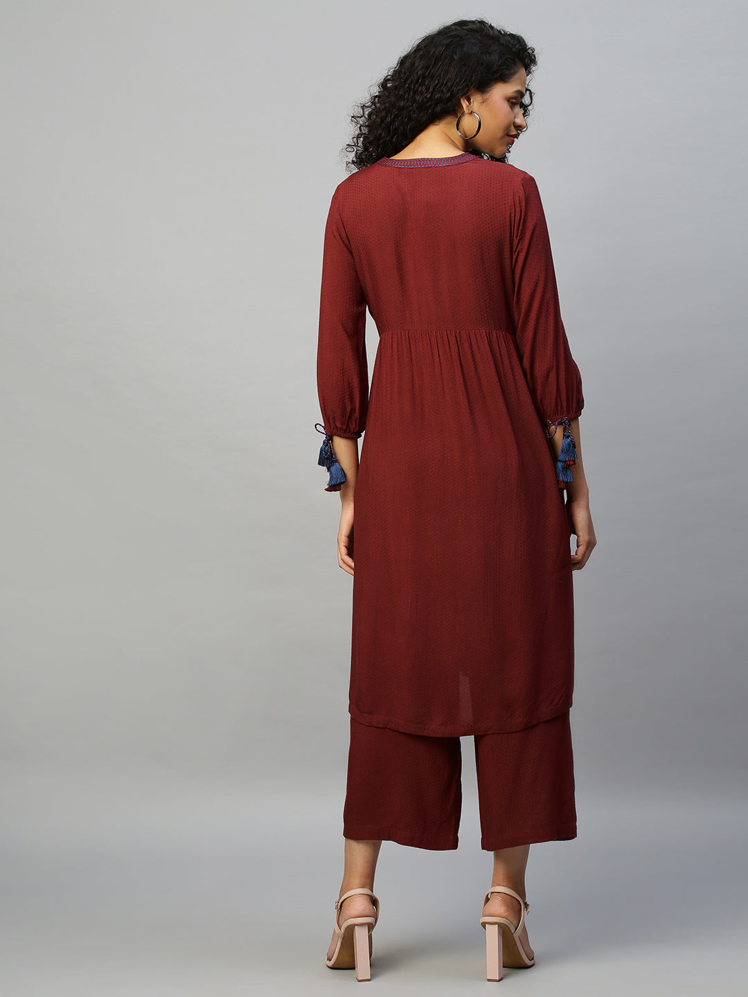 Rayon Dobby Embroidered Kurta Set