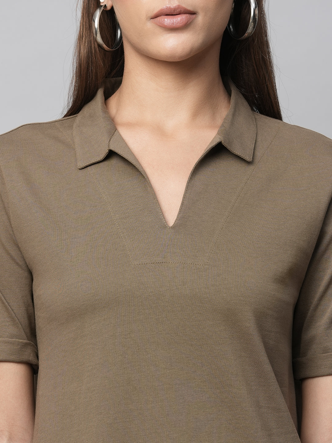 Cotton Jersey Longline Tee W/ High Slits And Cropped Slim Pant Set
