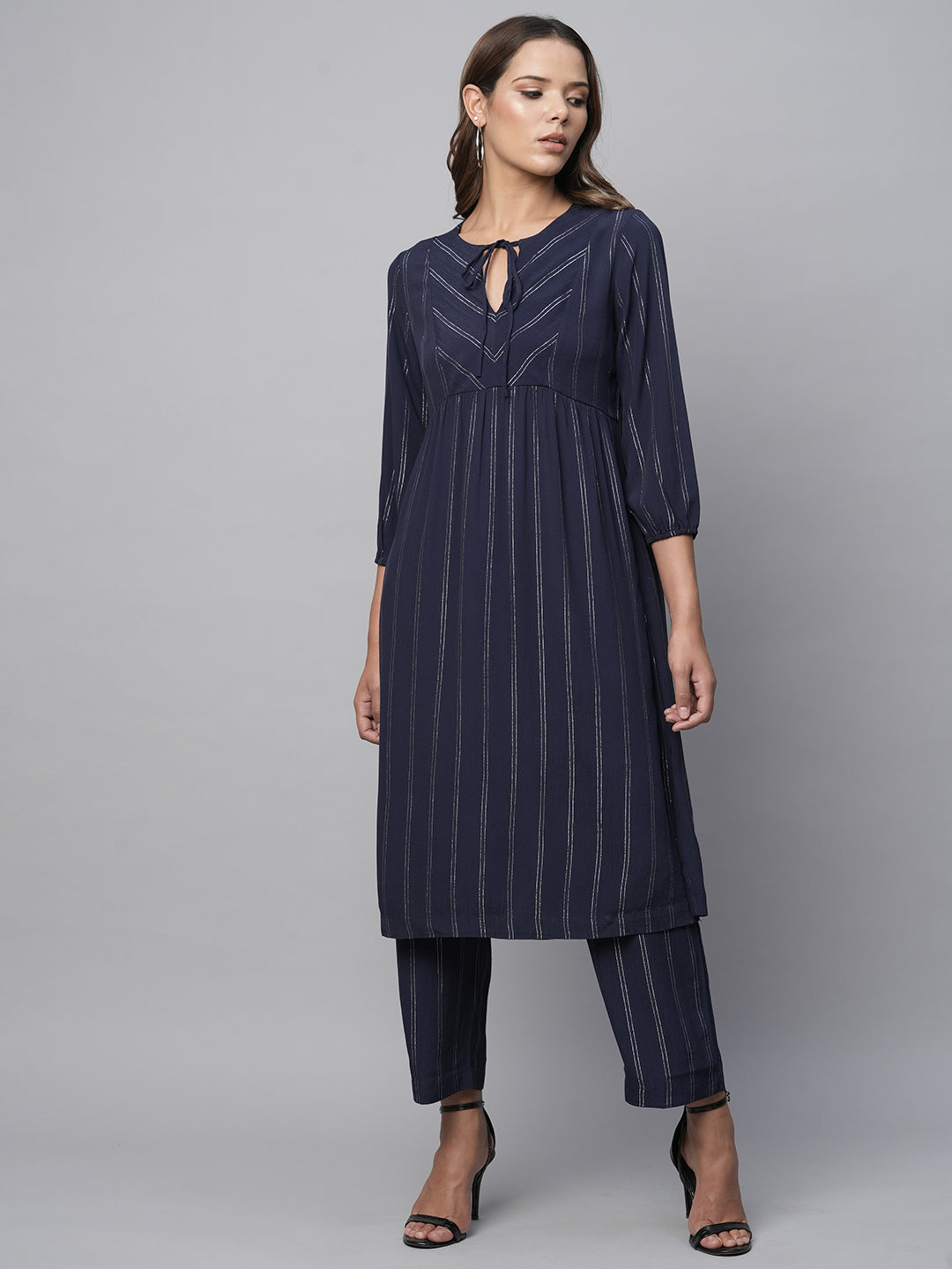 Viscose Lurex Crepe Kurta Set