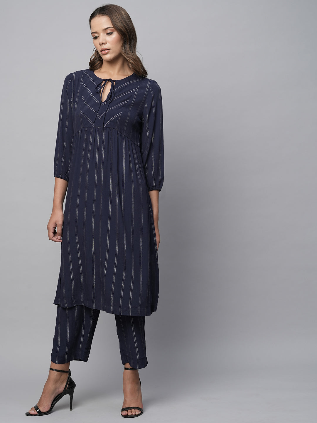 Viscose Lurex Crepe Kurta Set