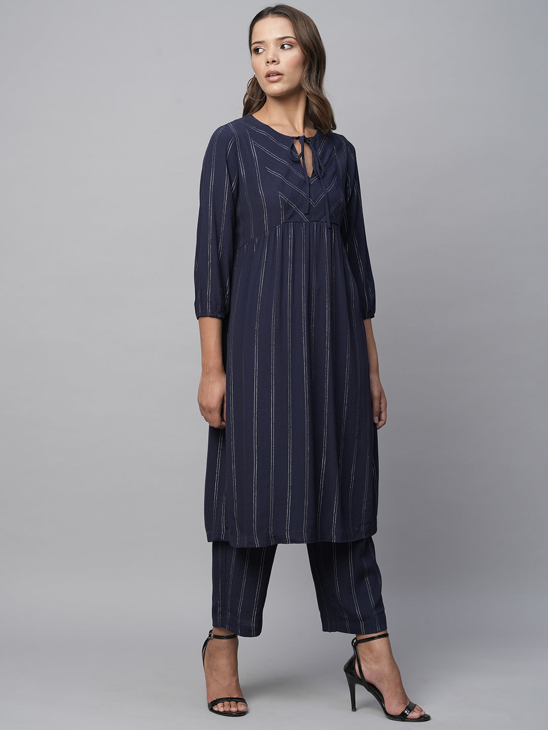 Viscose Lurex Crepe Kurta Set