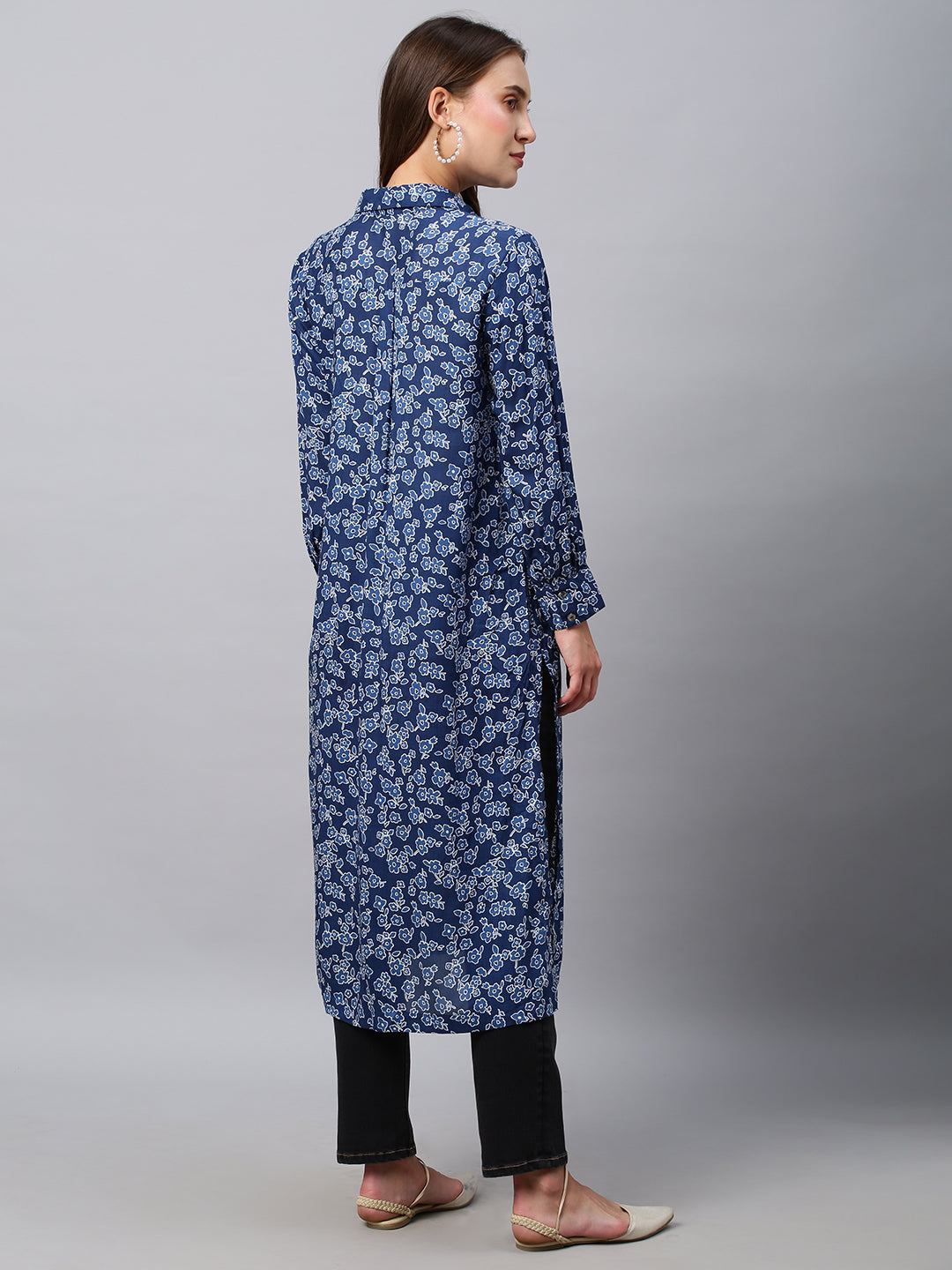 Modal Printed Shirt Style Kurta