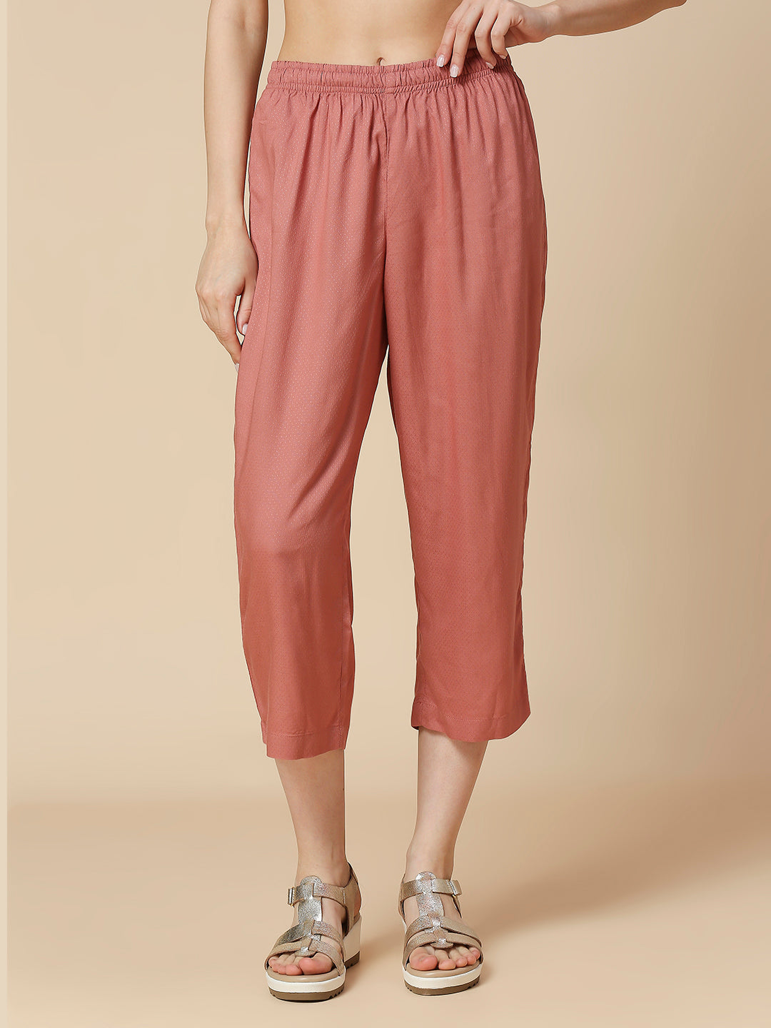 VISCOSE DOT DOBBY EMBROIDERED KURTA & PJ SET