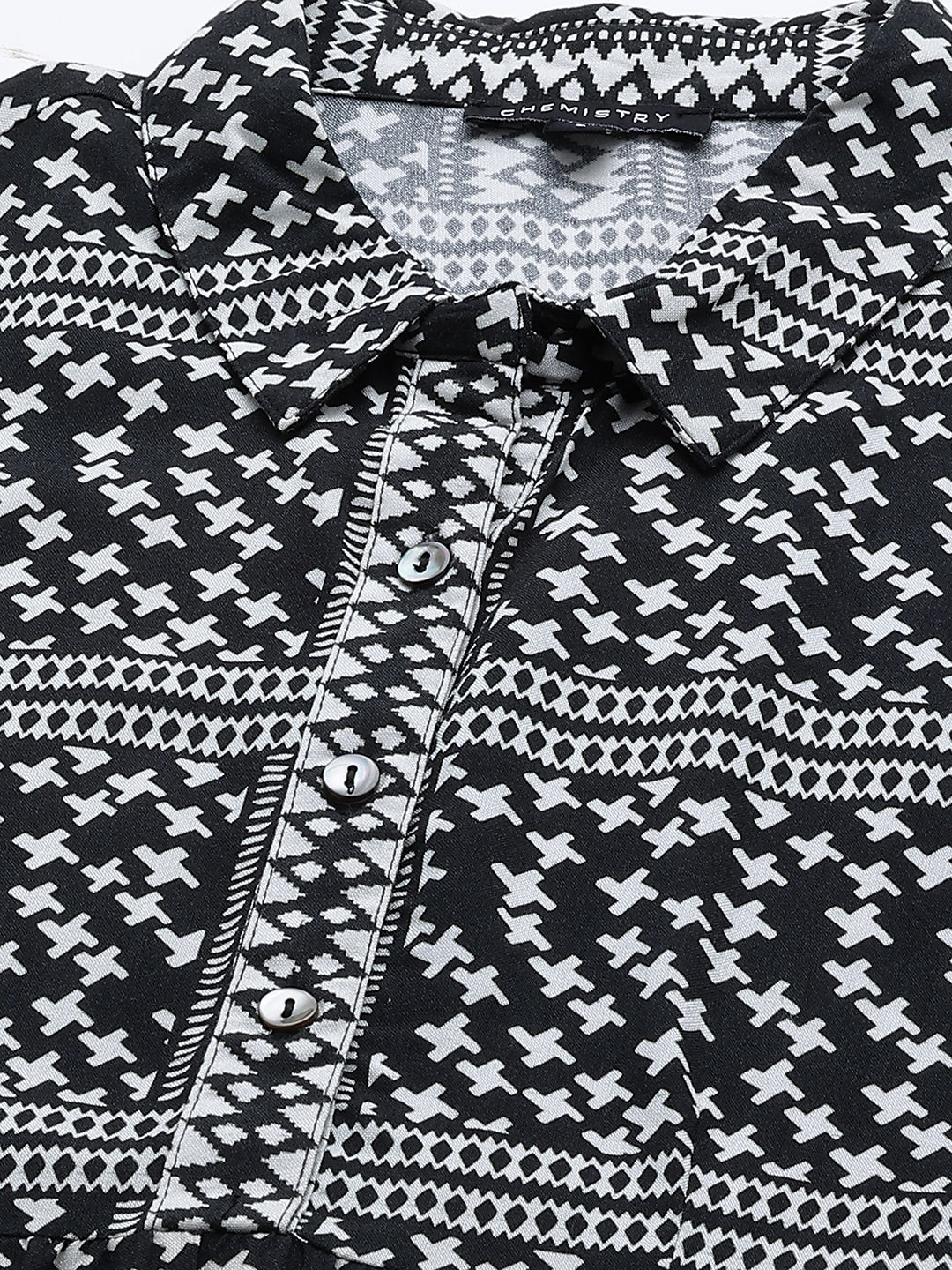 Rayon Aztec Printed Pop Over Shirt Dress