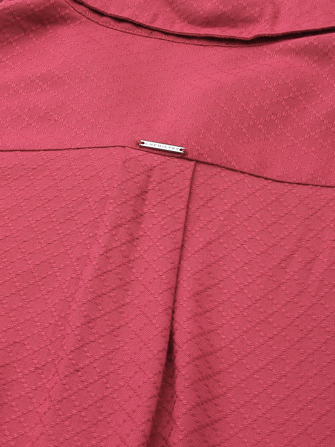 Viscose Dobby Concealed Placket Fluid Shirt