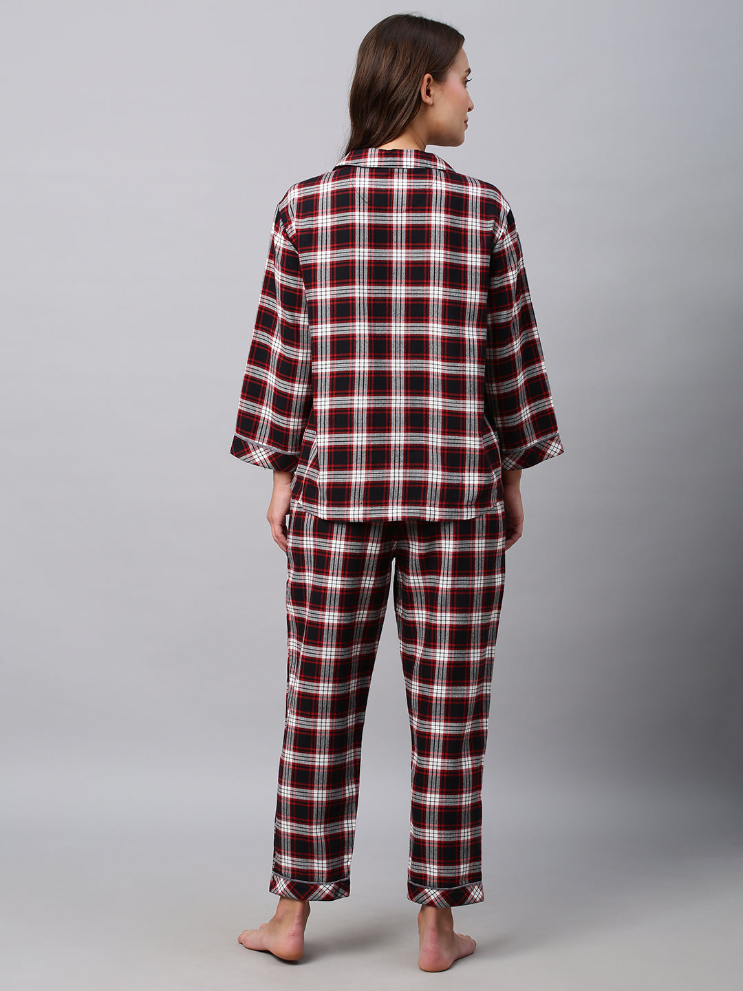 Brushed Plaid Pyjama Night Suit