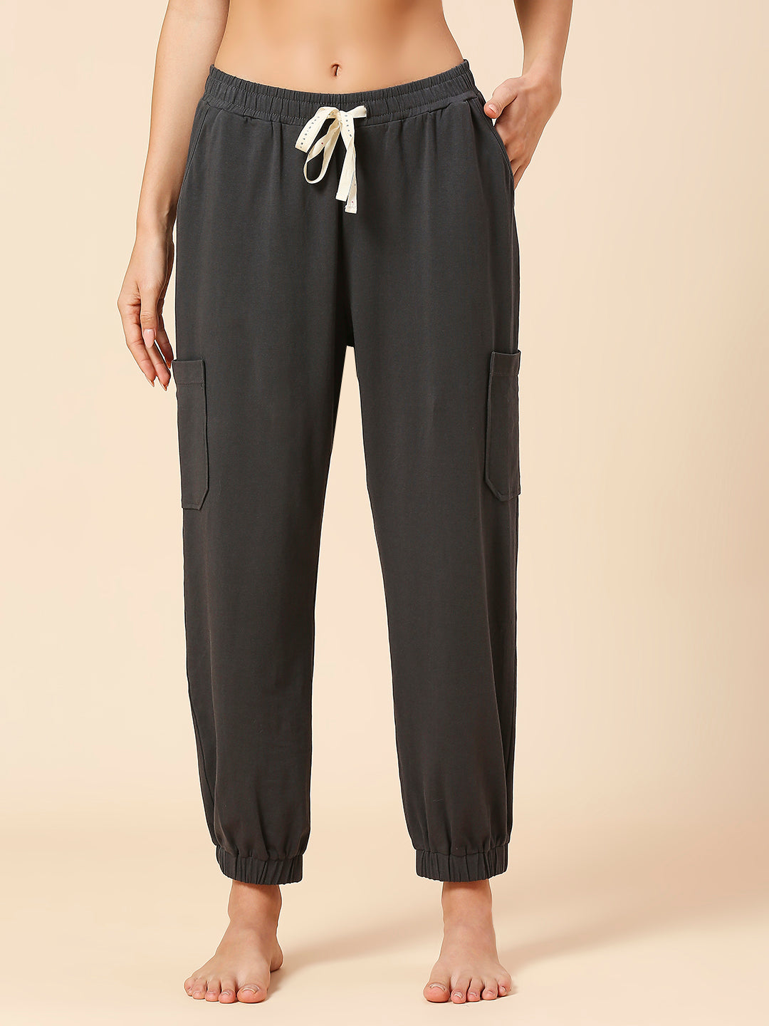 COTTON LYCRA CARGO POCKET JOGGERS