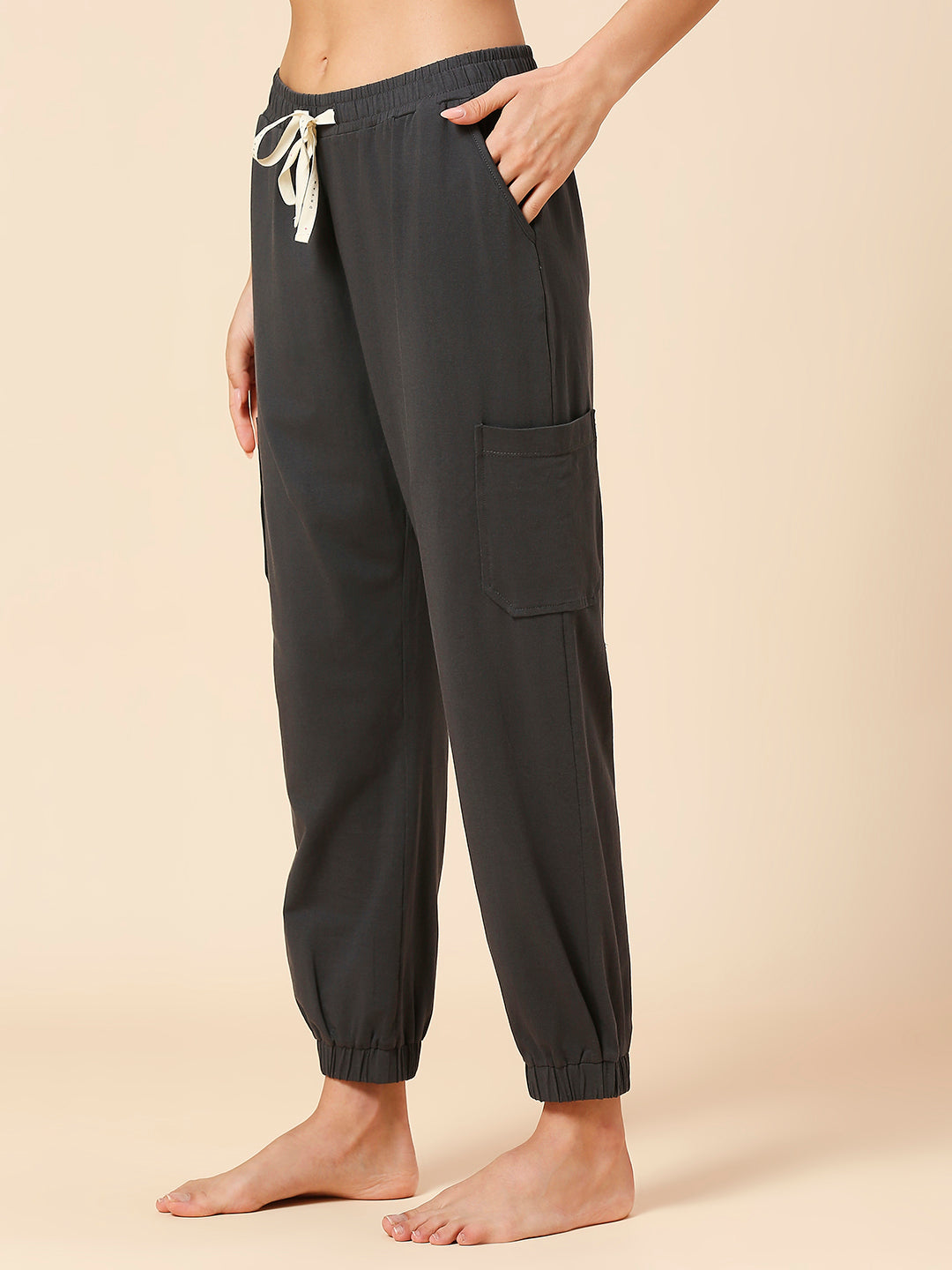 COTTON LYCRA CARGO POCKET JOGGERS