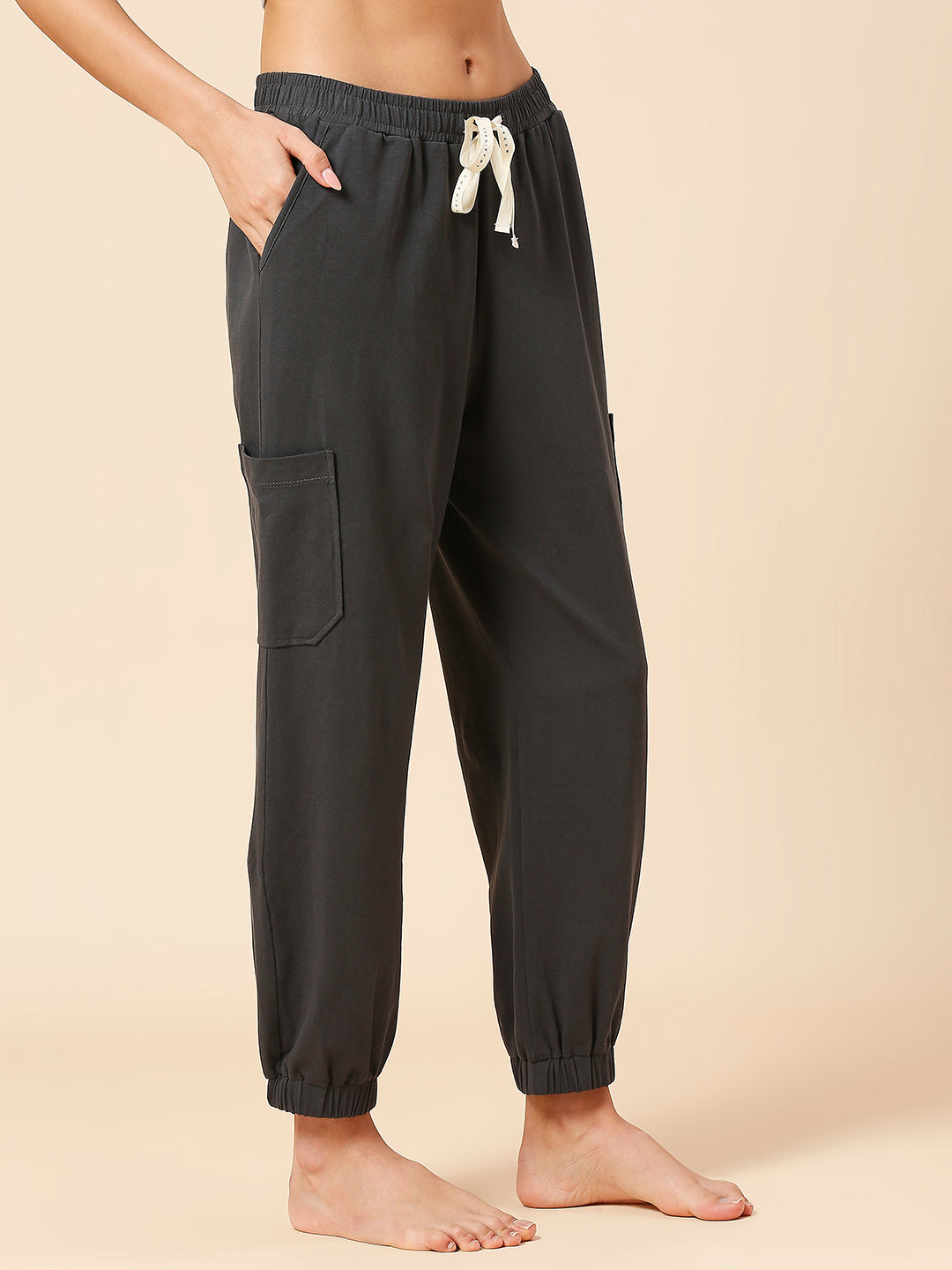 COTTON LYCRA CARGO POCKET JOGGERS