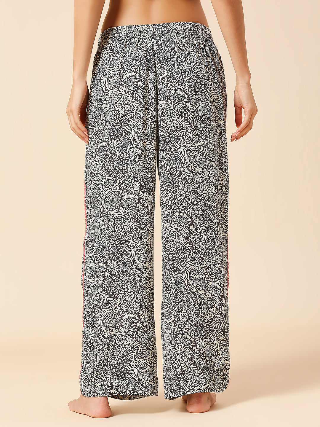 CRINKLE VISCOSE PRINTED PJ'S WITH RIC RAC DETAILING