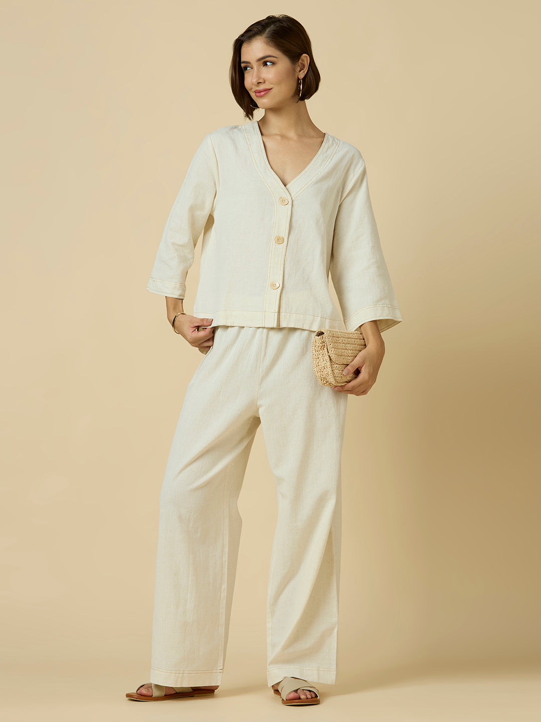 COTTON LINEN LOUNGE SET