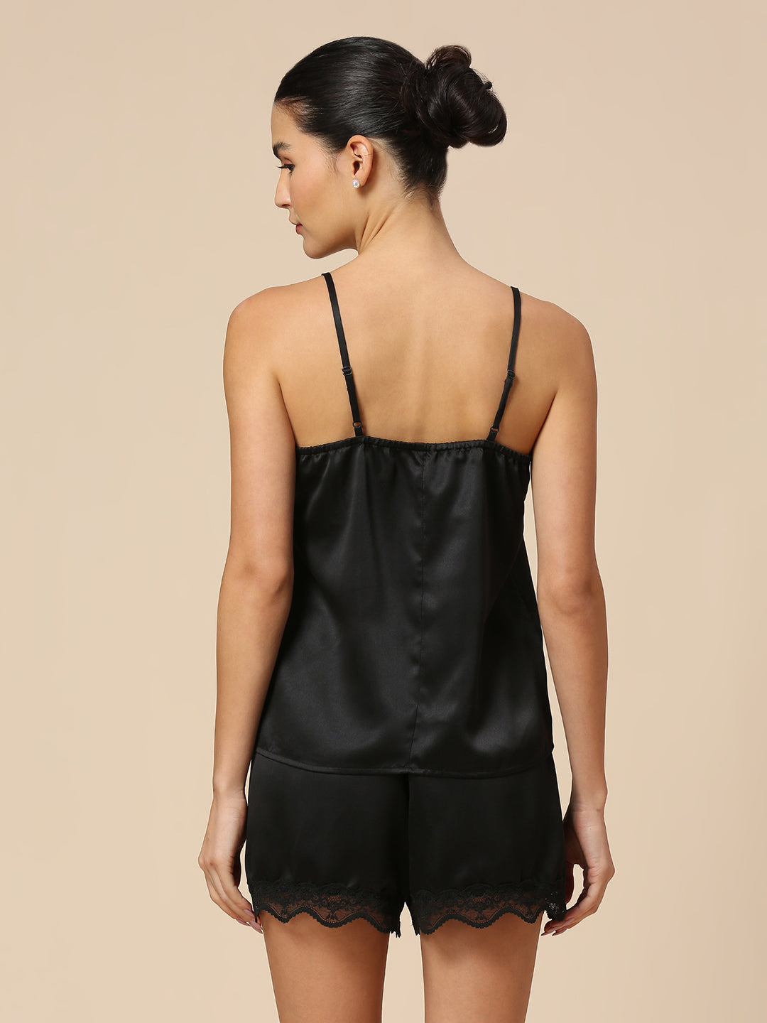 LACE TRIMMED CAMISOLE & SHORTS NIGHTSUIT SET