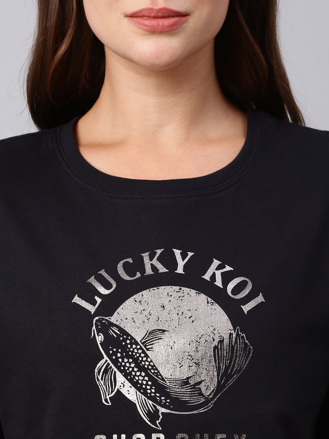 French Terry Drop Shoulder Sweatshirt With Embroidery