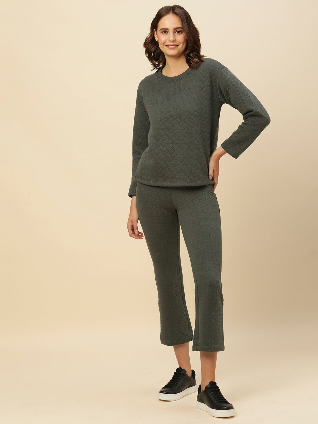 Quilted Jersey Sweatshirt & Slim Peg Pant Co - Ord Set