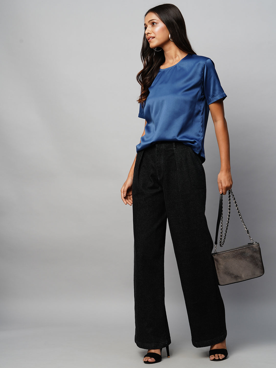 Satin Silk Box Crop Top