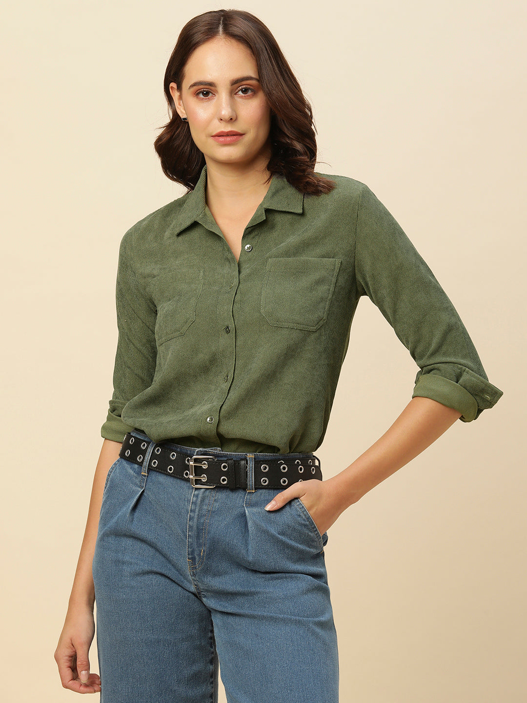 CORDUROY PATCH POCKET SHIRT