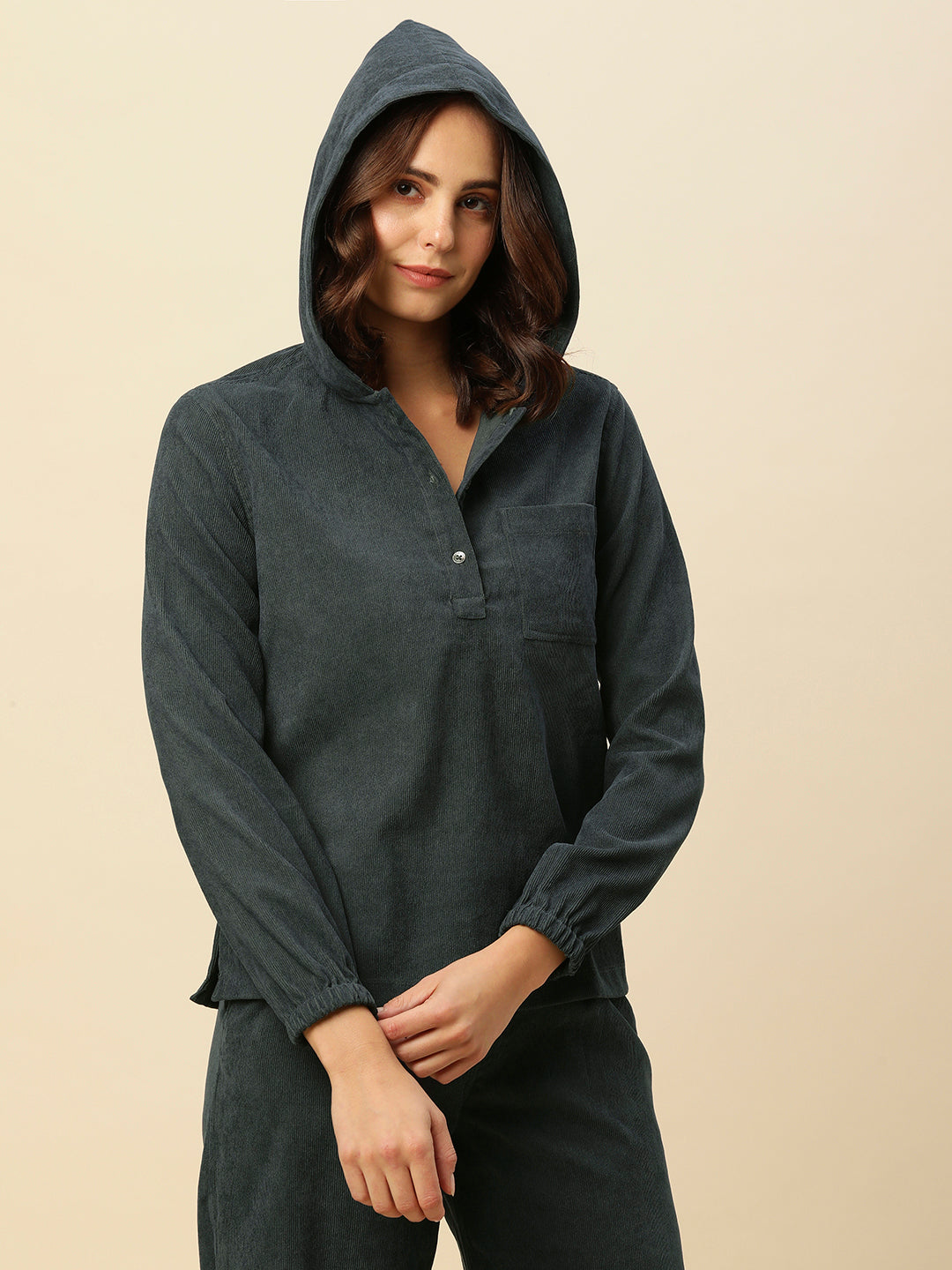 LIGHT WEIGHT CORDUROY HOODIE