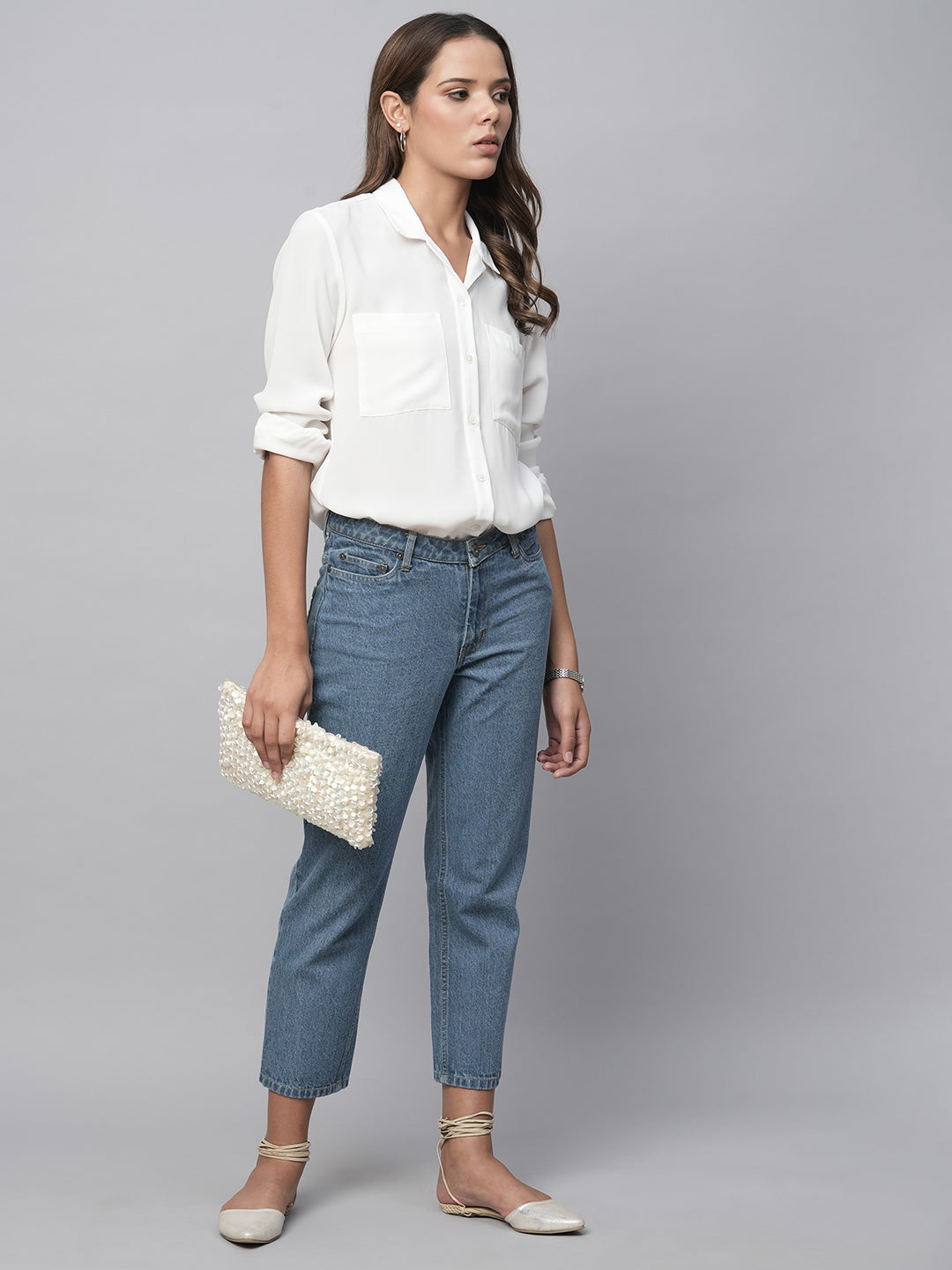 Twill Dobby Slim Fit Fluid Shirt