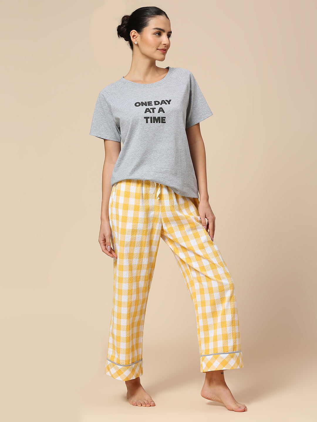 PRINTED JERSEY TEE & SEERSUCKER PJ'S NIGHTSUIT SET