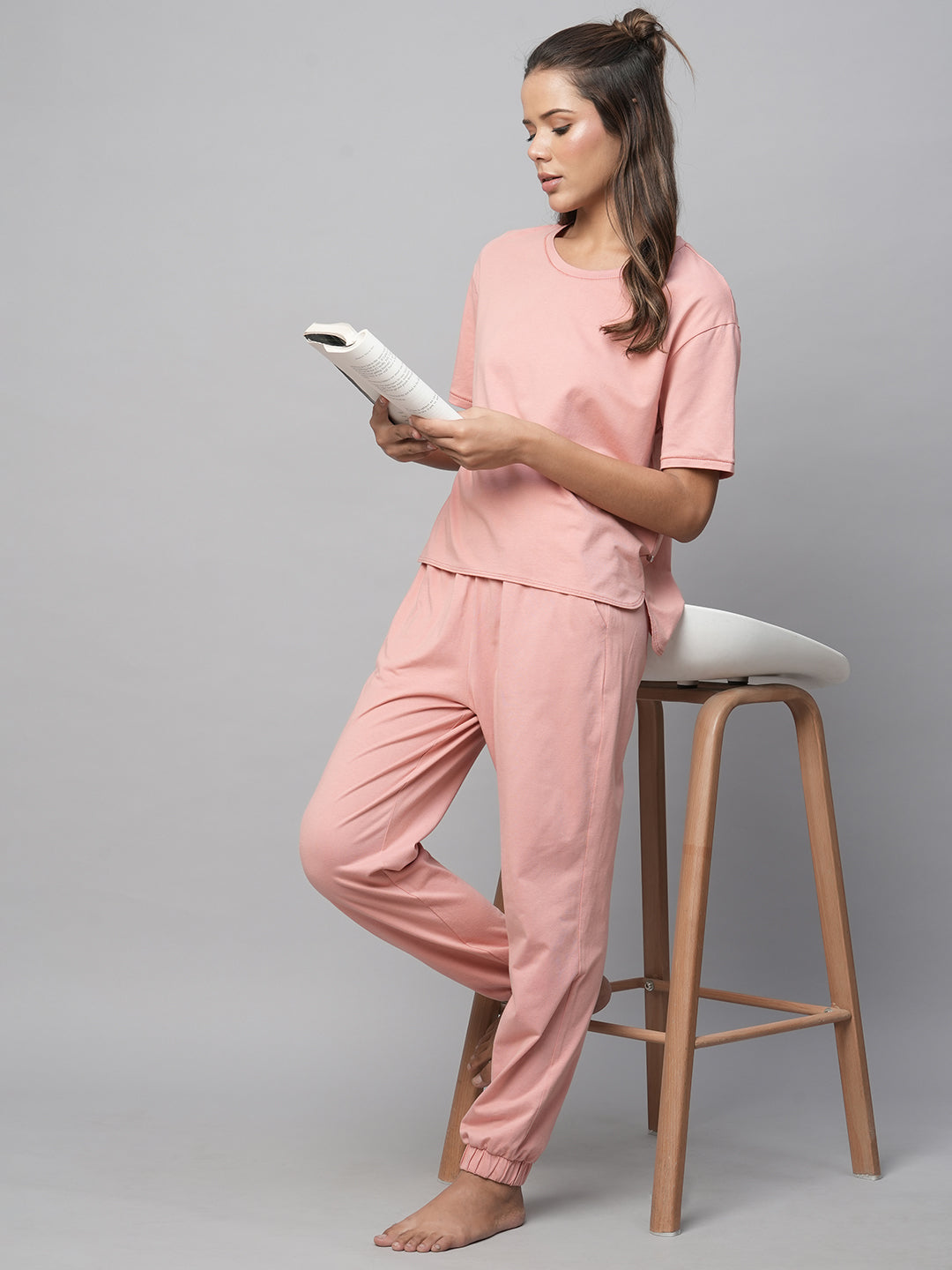 Cotton Viscose Jersey Tee And Jogger Set