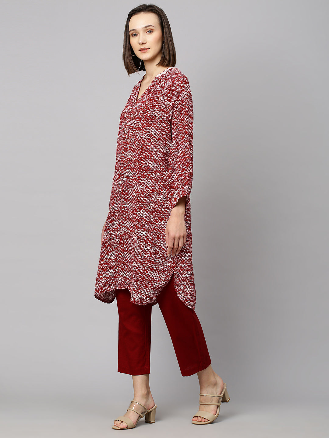 Embroidered  Viscose Crepe & Cotton Flex Kurta Set