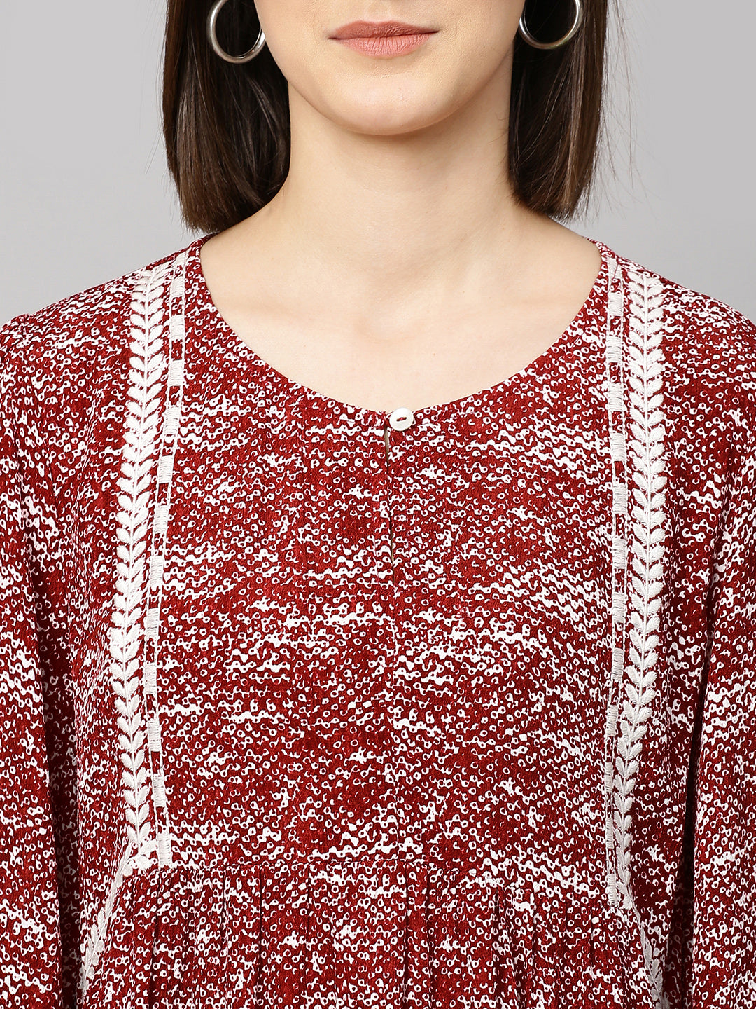 Embroided Viscose Crepe Kurta