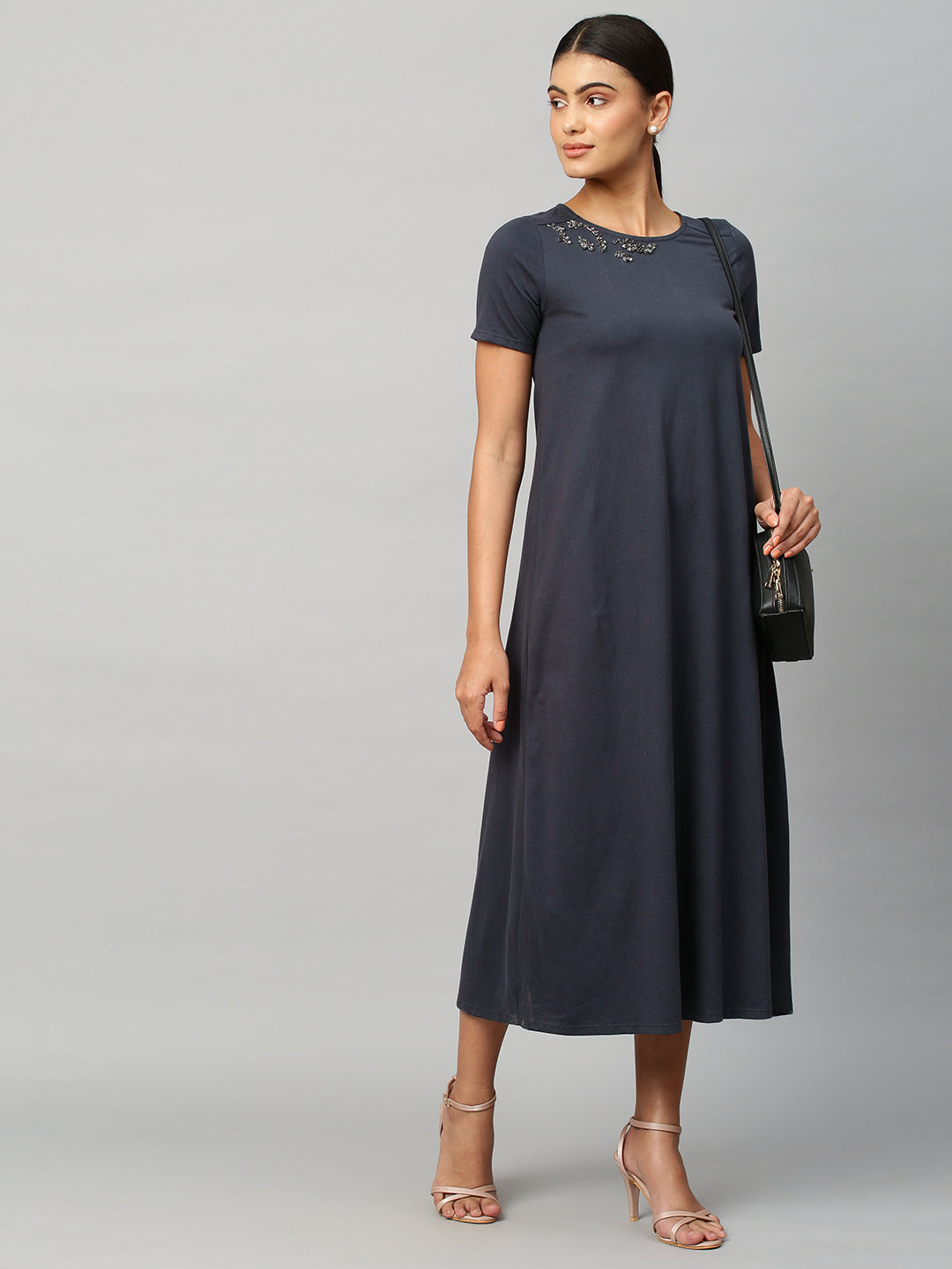 Embellished A - Line Maxi Dress