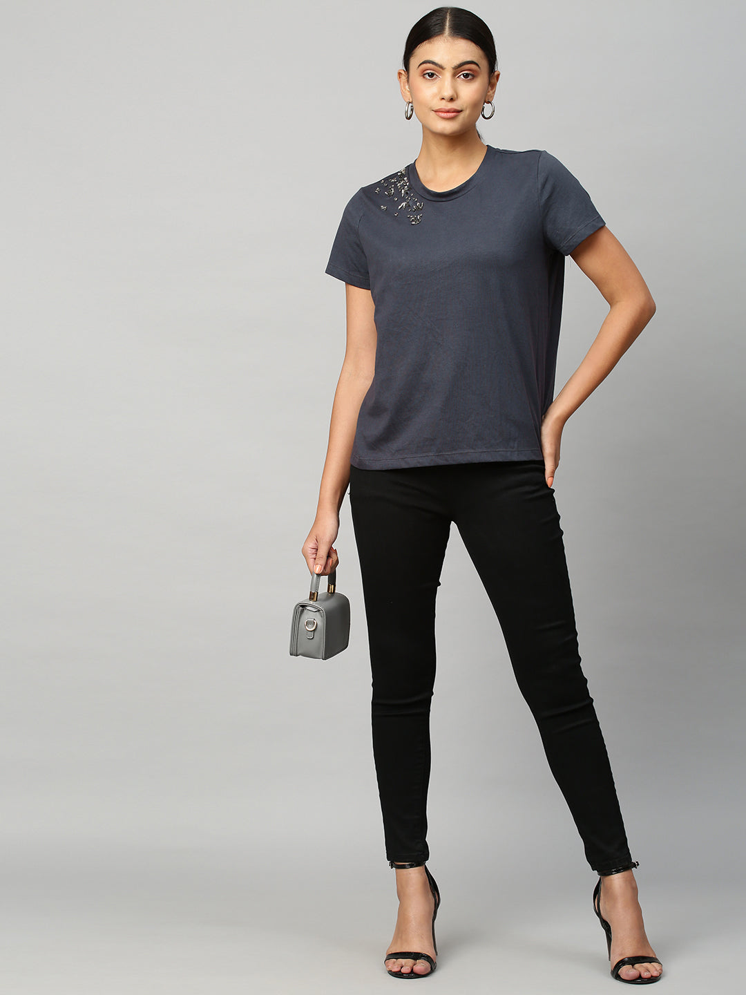 Cotton Jersey Embellished Tee