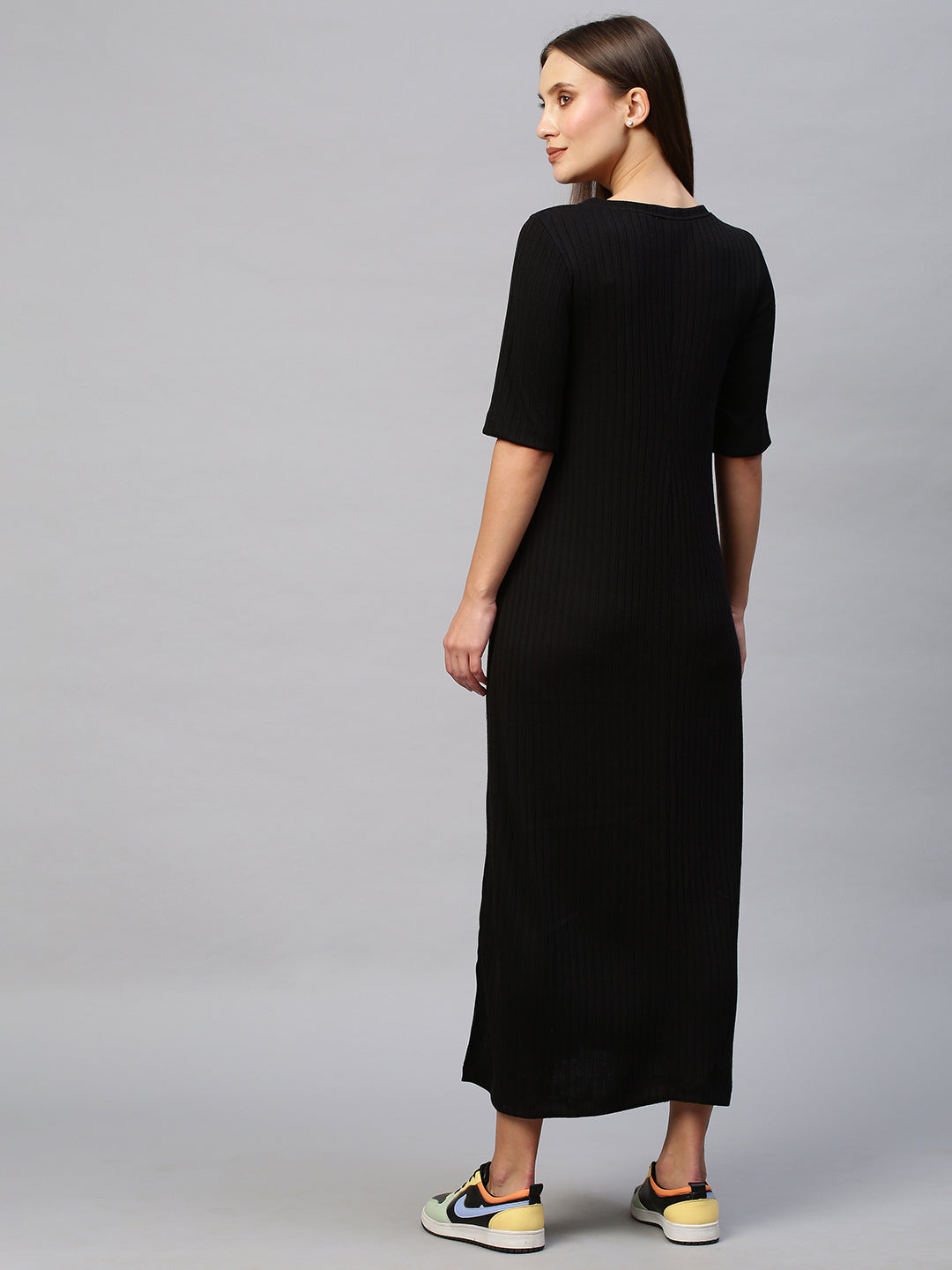 RIBBED KNIT LOUNGE DRESS