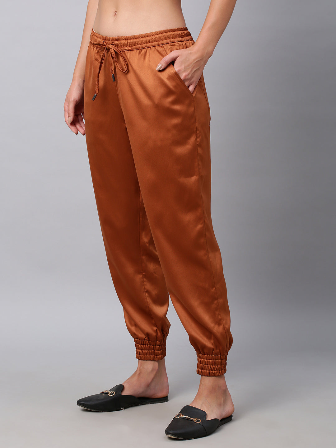 Pull On Elasticated Satin Evening Joggers