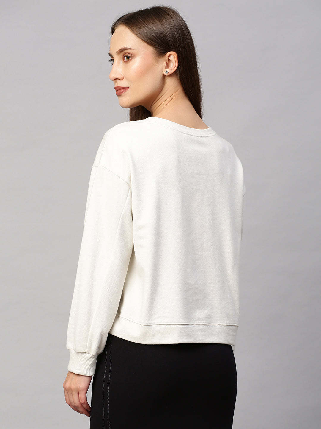 French Terry Sweatshirt With All Over "Sea-Horse" Embroidery