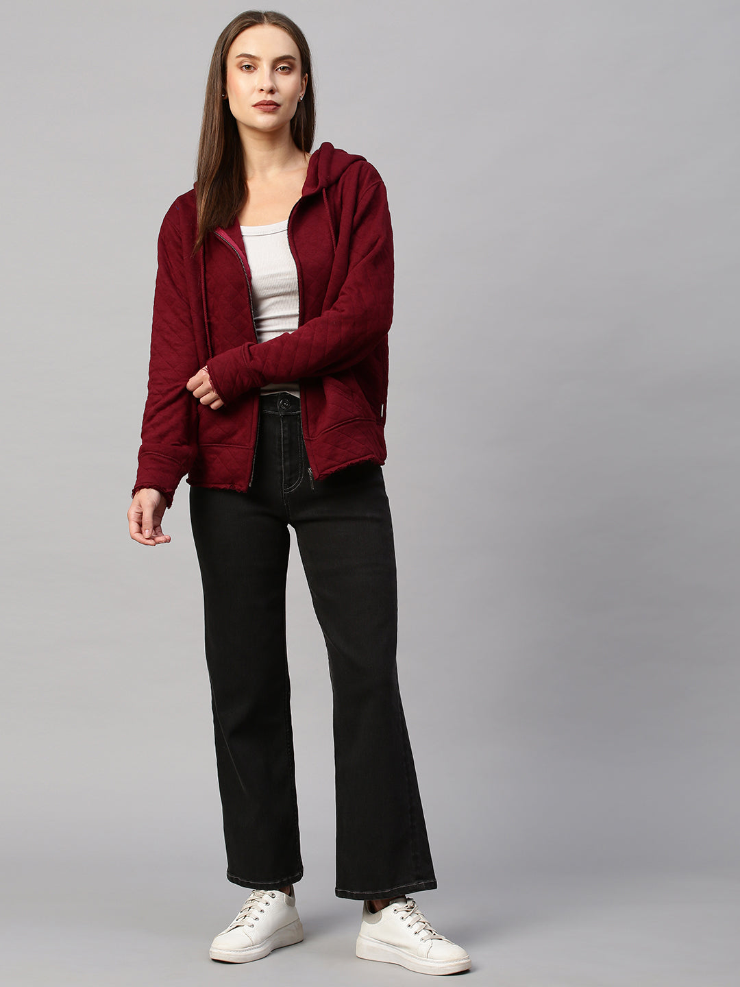 Quilted Cotton Jersey Hoodie