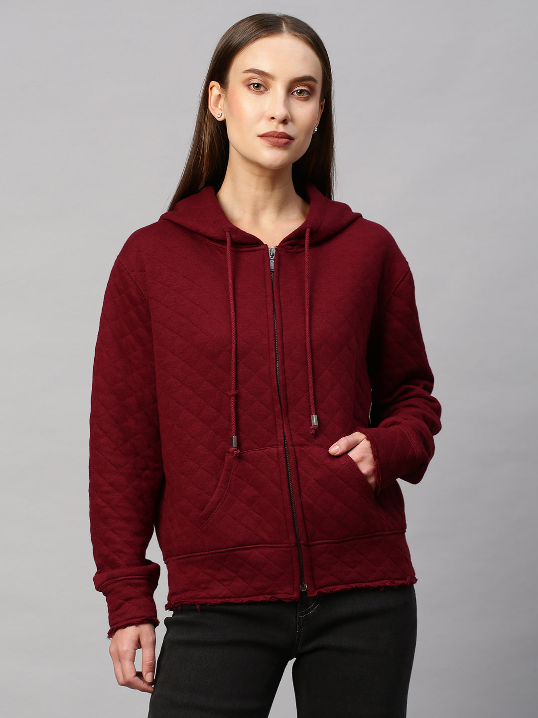 Quilted Cotton Jersey Hoodie
