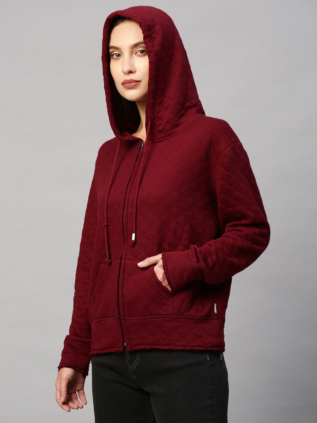 Quilted Cotton Jersey Hoodie