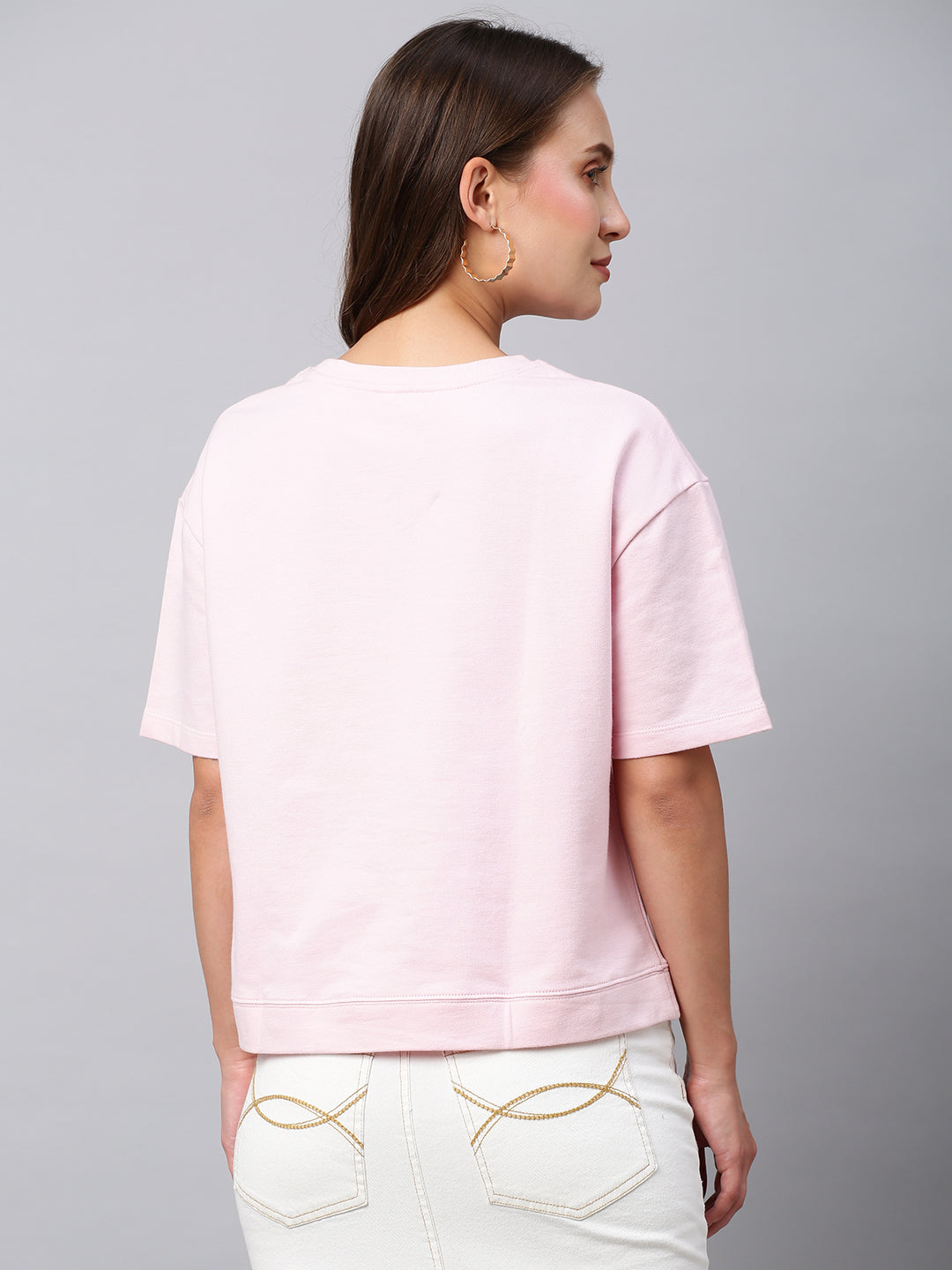 Graphic Printed Cotton Terry Drop Shoulder Cropped Box Tee