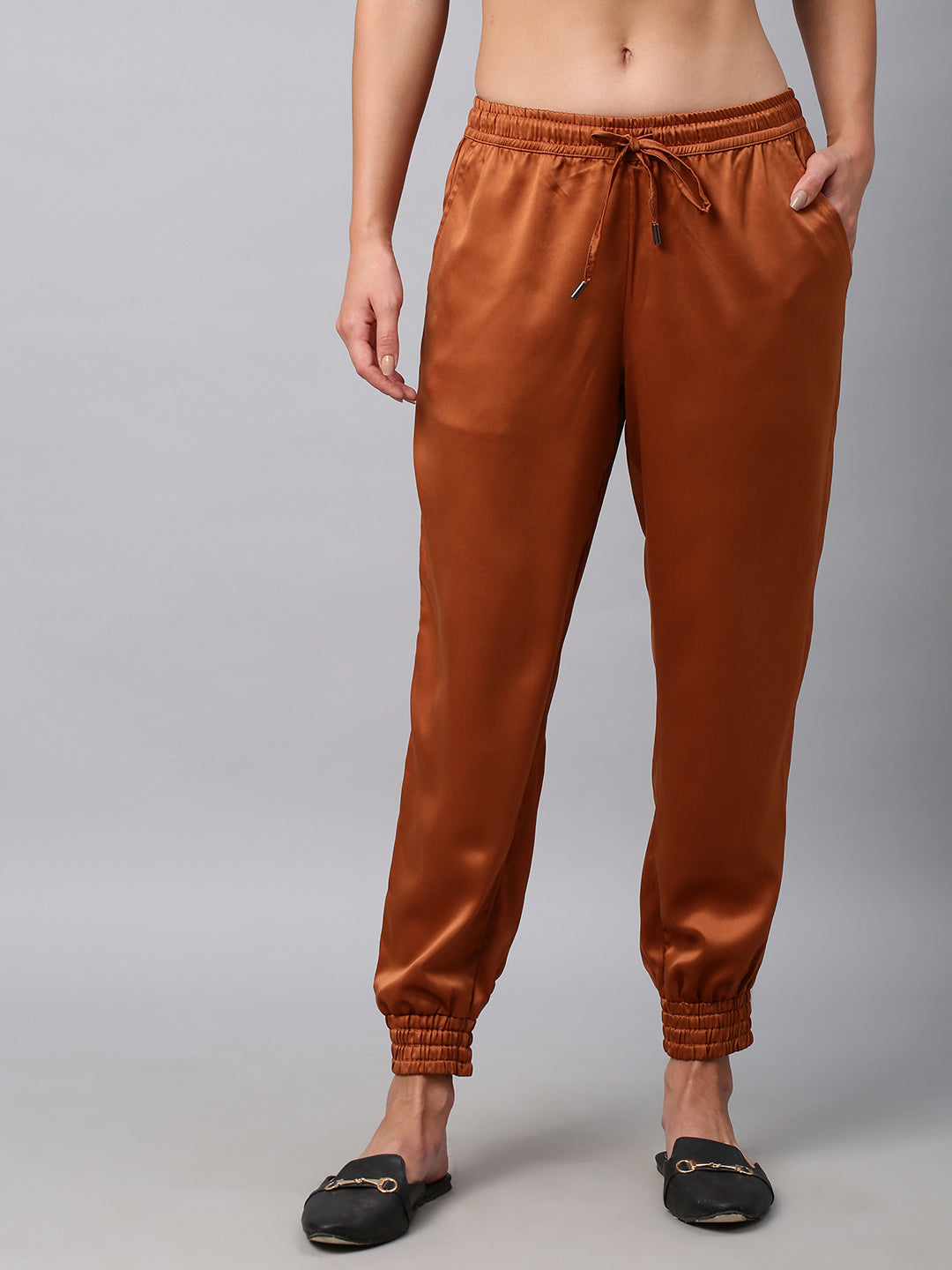 Pull On Elasticated Satin Evening Joggers