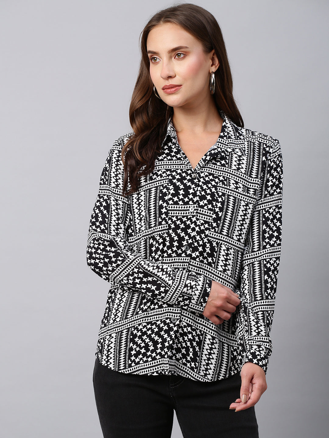 Printed Viscose Slim Fit Shirt